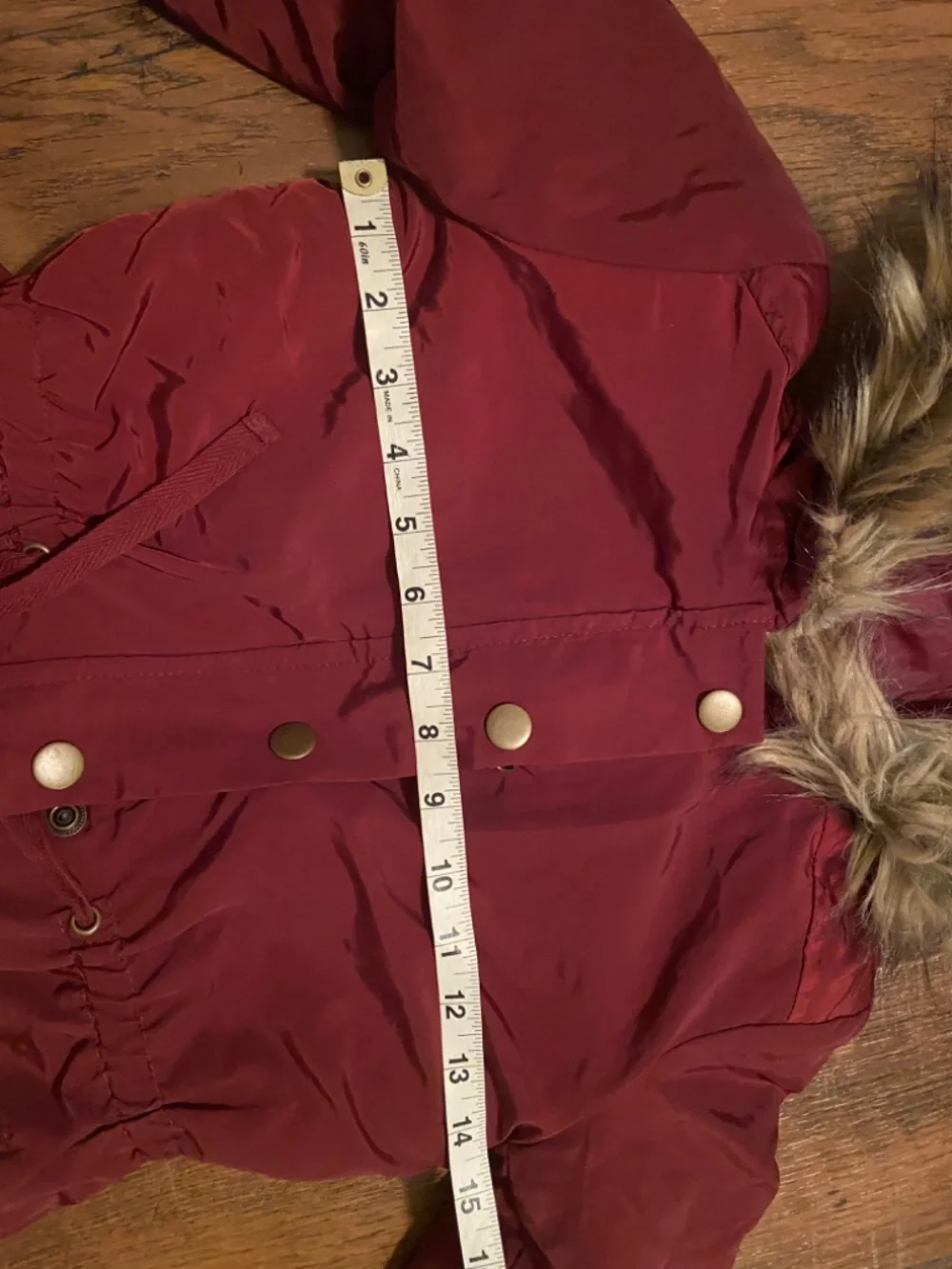 Like new Copper Key Girls Burgundy/Cranberry/Maroon Sz Small Faux Fur hood